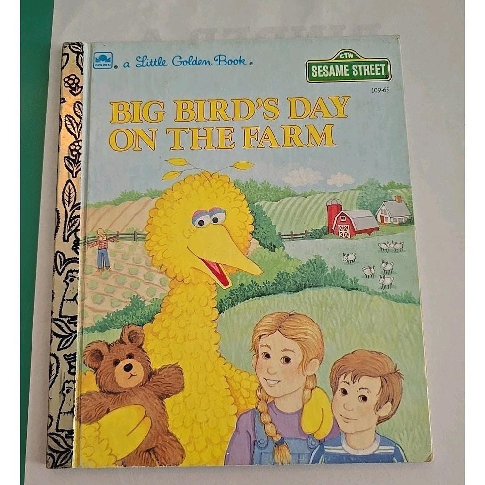 A LITTLE GOLDEN BOOK Sesame Street, Big Birds Day On The Farm, 1985